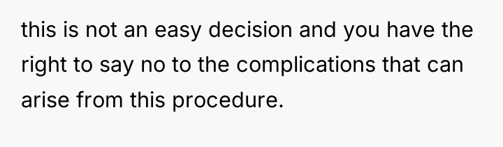 this is not an easy decision and you have the...