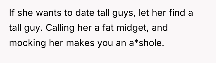 If she wants to date tall guys, let her find...