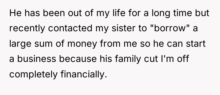 He has been out of my life for a long...