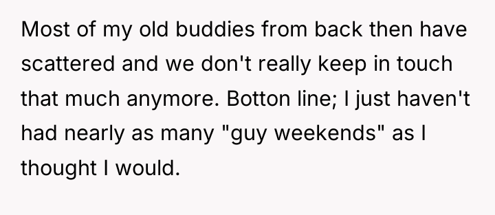 Most of my old buddies from back then have scattered...