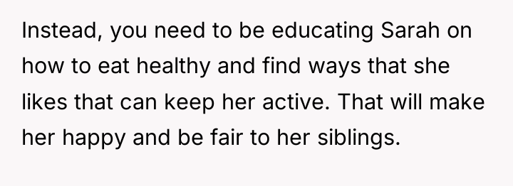 Instead, you need to be educating Sarah on how to...