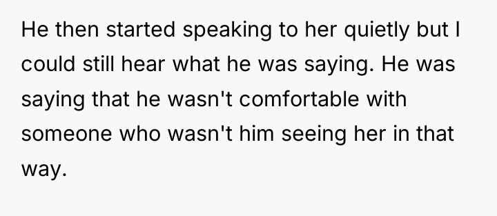 He then started speaking to her quietly but I could...