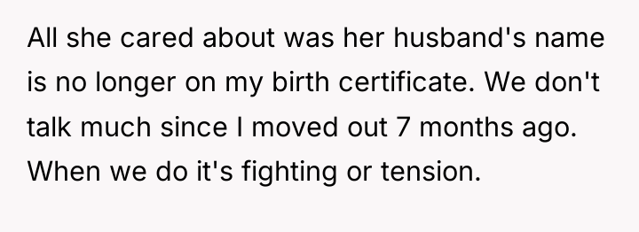 All she cared about was her husband's name is no...