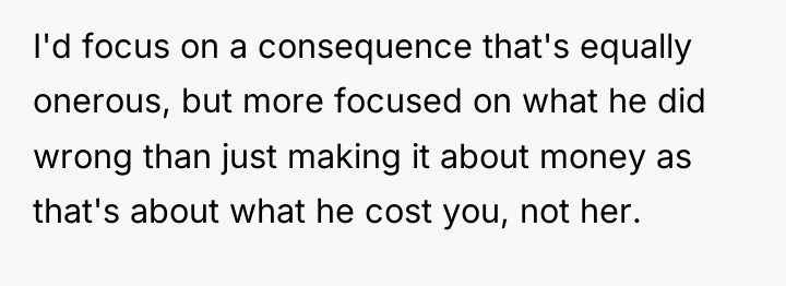 I'd focus on a consequence that's equally onerous, but more...