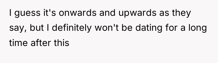 I guess it's onwards and upwards as they say, but...