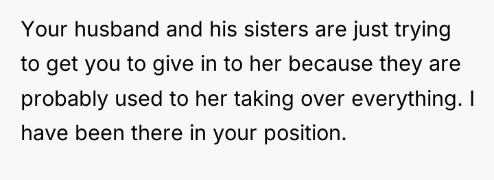 Your husband and his sisters are just trying to get...