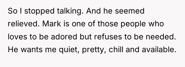 So I stopped talking. And he seemed relieved. Mark is...