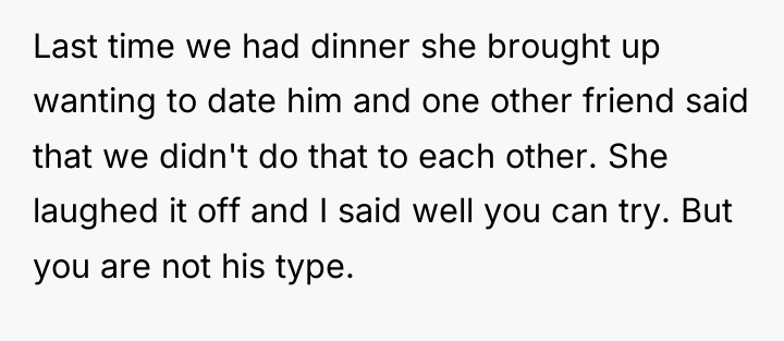 Last time we had dinner she brought up wanting to...