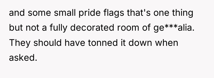 and some small pride flags that's one thing but not...