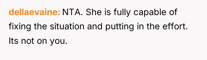 dellaevaine NTA. She is fully capable of fixing the situation...