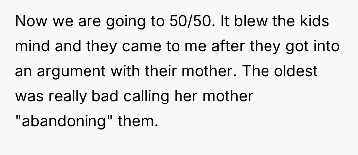 Now we are going to 50/50. It blew the kids...