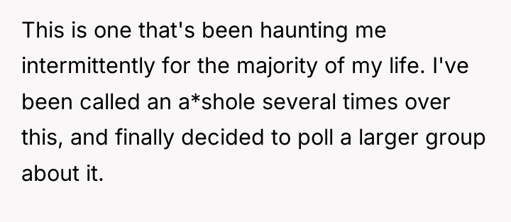 This is one that's been haunting me intermittently for the...