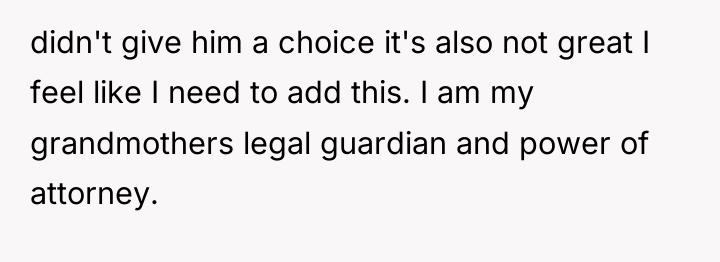 didn't give him a choice it's also not great I...