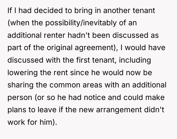 If I had decided to bring in another tenant (when...