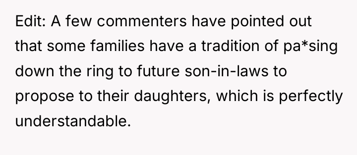 Edit: A few commenters have pointed out that some families...