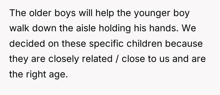 The older boys will help the younger boy walk down...