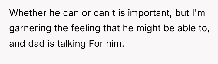 Whether he can or can't is important, but I'm garnering...