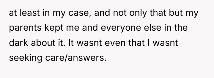 at least in my case, and not only that but...