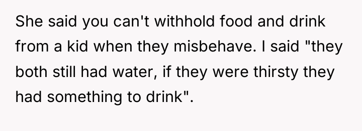 She said you can't withhold food and drink from a...