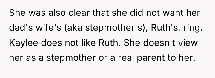 She was also clear that she did not want her...