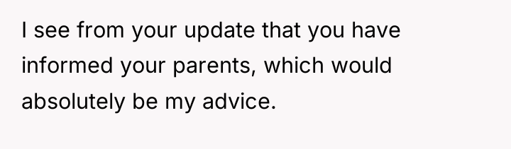 I see from your update that you have informed your...
