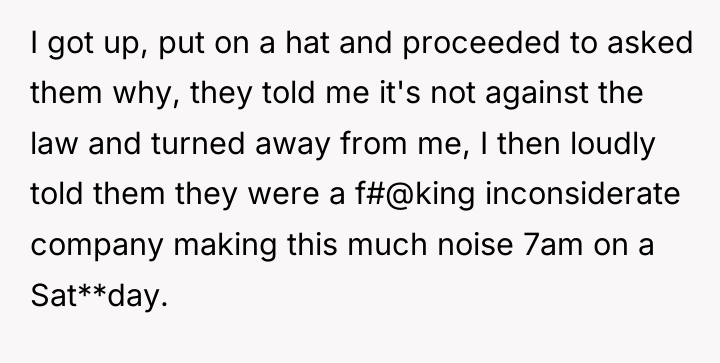 I got up, put on a hat and proceeded to...