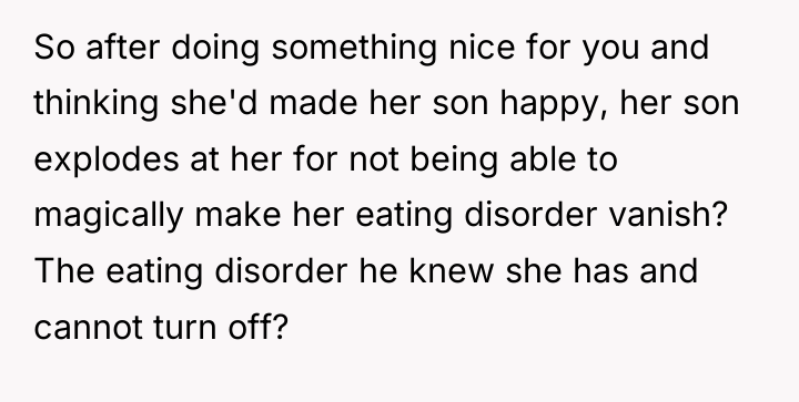 So after doing something nice for you and thinking she'd...