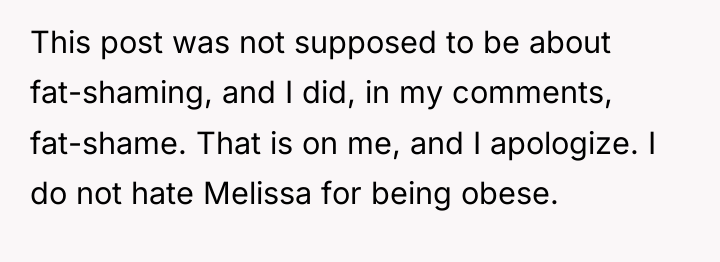 This post was not supposed to be about fat-shaming, and...