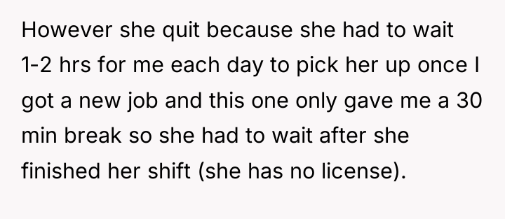 However she quit because she had to wait 1-2 hrs...