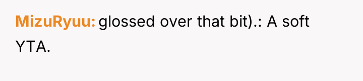 MizuRyuu glossed over that bit).: A soft YTA.