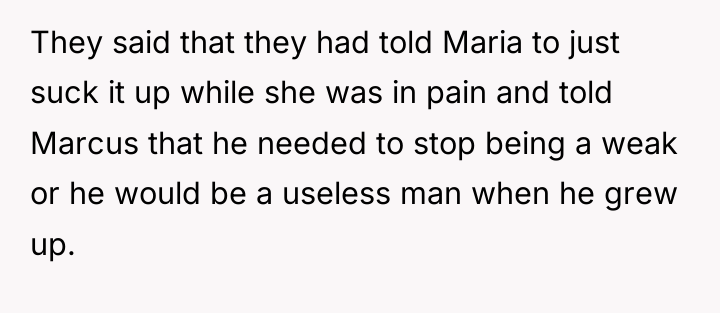 They said that they had told Maria to just suck...