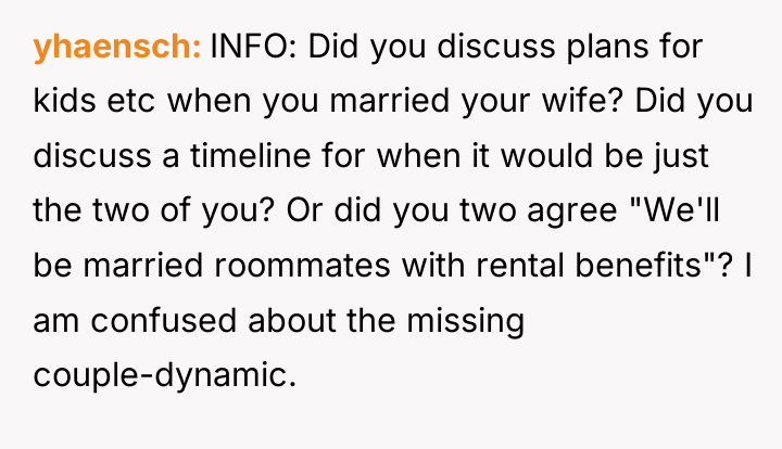 yhaensch INFO: Did you discuss plans for kids etc when...
