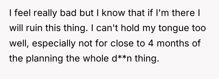 I feel really bad but I know that if I'm...