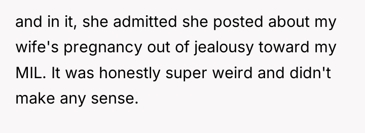 and in it, she admitted she posted about my wife's...
