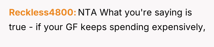 Reckless4800 NTA What you're saying is true - if your...