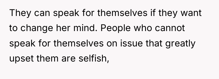 They can speak for themselves if they want to change...