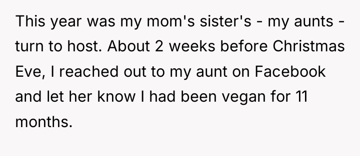 This year was my mom's sister's - my aunts -...