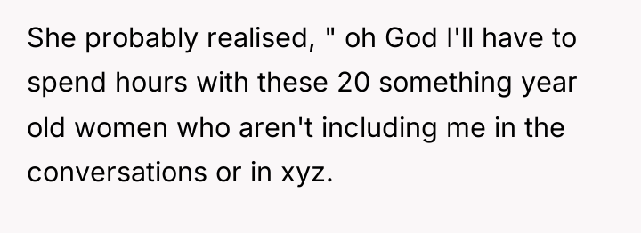She probably realised, " oh God I'll have to spend...