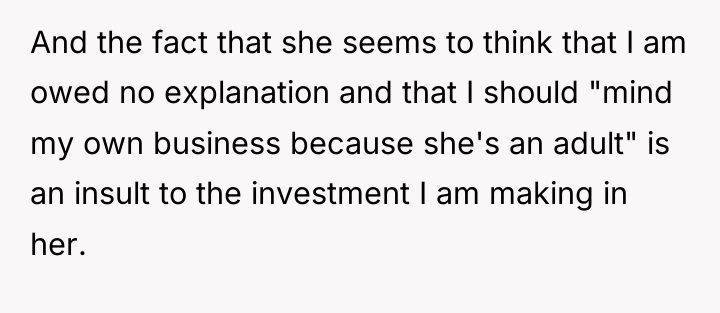 And the fact that she seems to think that I...