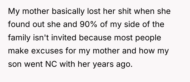 My mother basically lost her shit when she found out...