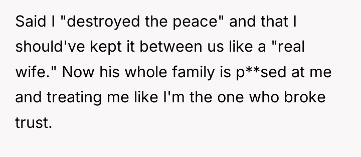 Said I "destroyed the peace" and that I should've kept...