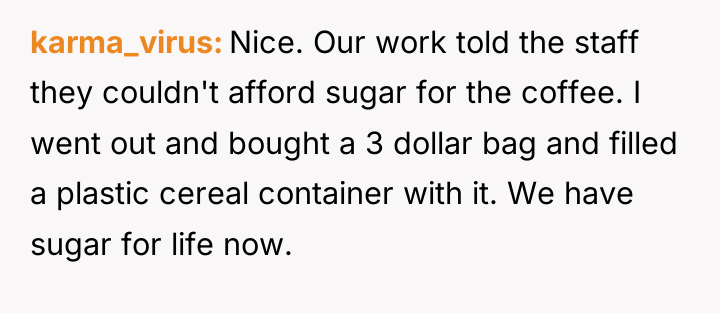 karma_virus Nice. Our work told the staff they couldn't afford...