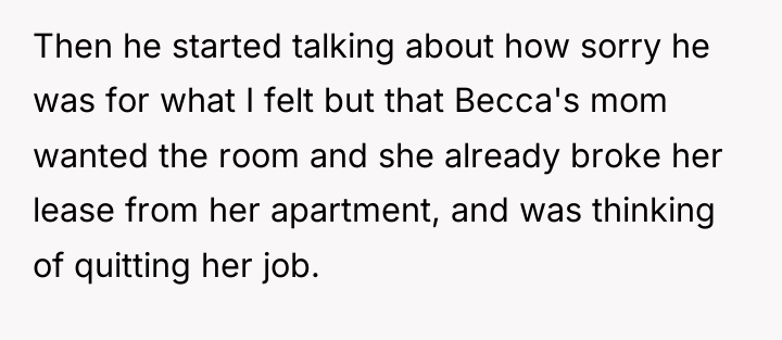 Then he started talking about how sorry he was for...