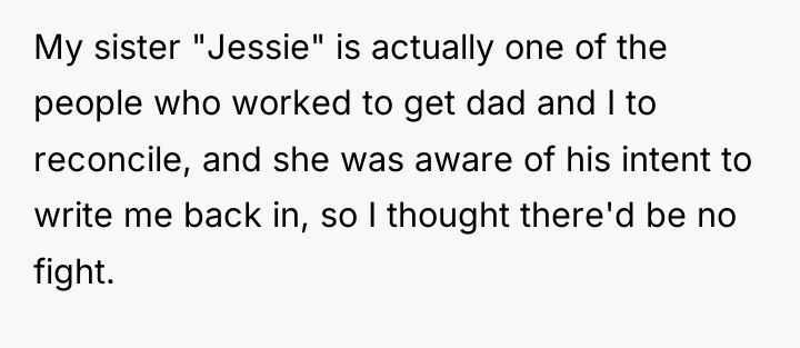My sister "Jessie" is actually one of the people who...