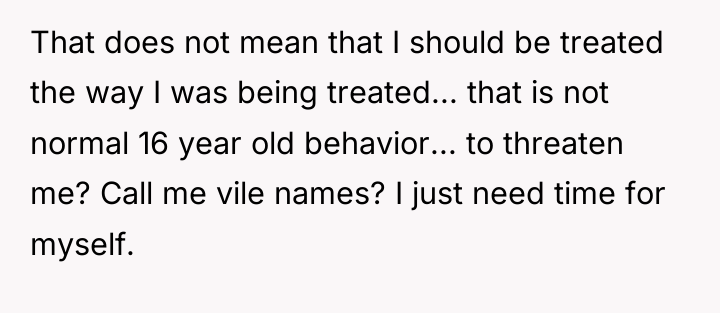 That does not mean that I should be treated the...