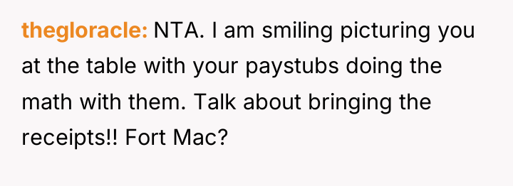 thegloracle NTA. I am smiling picturing you at the table...