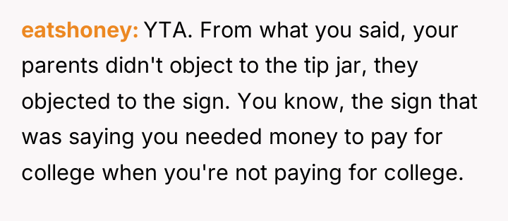 eatshoney YTA. From what you said, your parents didn't object...