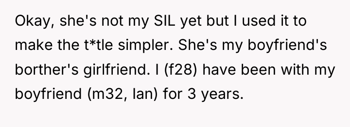 Okay, she's not my SIL yet but I used it...