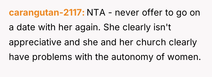 carangutan-2117 NTA - never offer to go on a date...
