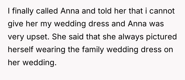 I finally called Anna and told her that i cannot...